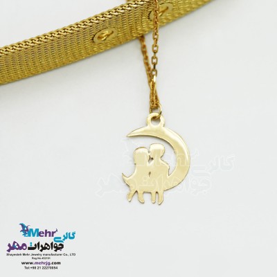 آویز ساعت طلا طرح عاشقانه