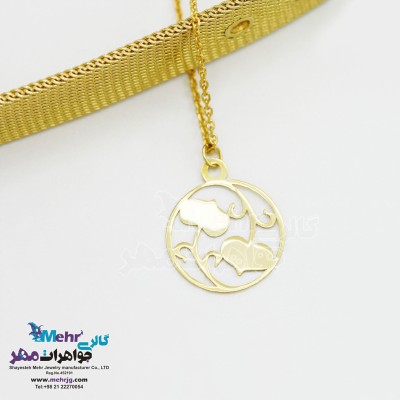 آویز ساعت طلا طرح برگ و شاخه