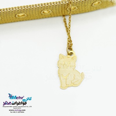 آویز ساعت طلا طرح حیوانات - گربه اشرافی