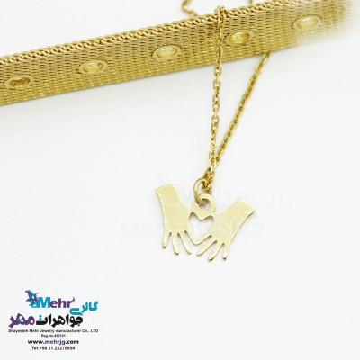 آویز ساعت طلا طرح فانتزی - دست - قلب