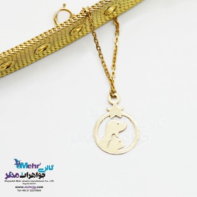 آویز ساعت طلا طرح حیوانات - سگ و گربه