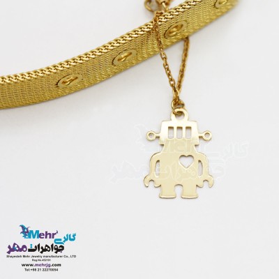 آویز ساعت طلا طرح آدم آهنی - قلب