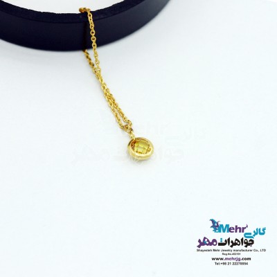 آویز ساعت طلا طرح سنگ زرد