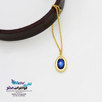 آویز ساعت طلا طرح سنگ کبود