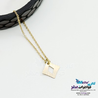 آویز ساعت طلا طرح هندسی - لوزی