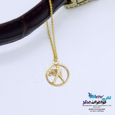 آویز ساعت طلا - ماه تولد مهر
