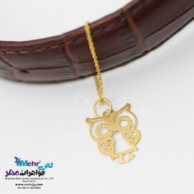 آویز ساعت طلا - طرح جغد