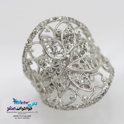 انگشتر جواهر - طرح برگ و گل