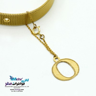 آویز ساعت طلا - طرح حروف الفبای لاتین