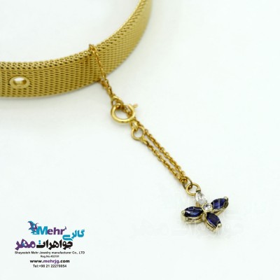 آویز ساعت طلا - طرح گل