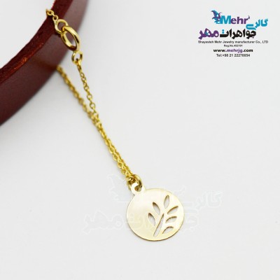 آویز ساعت طلا - طرح برگ