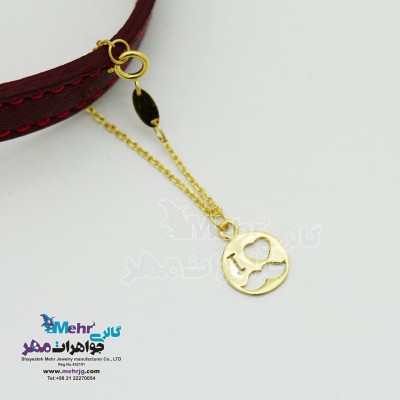 آویز ساعت طلا - طرح قلب و سبیل