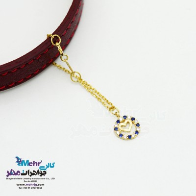 آویز ساعت طلا - طرح هندسی - قلب