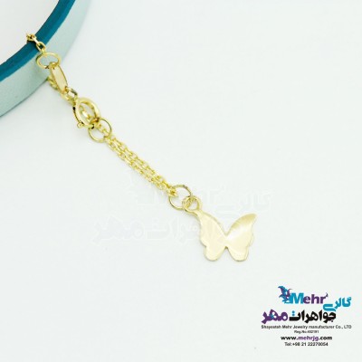 آویز ساعت طلا - طرح پروانه