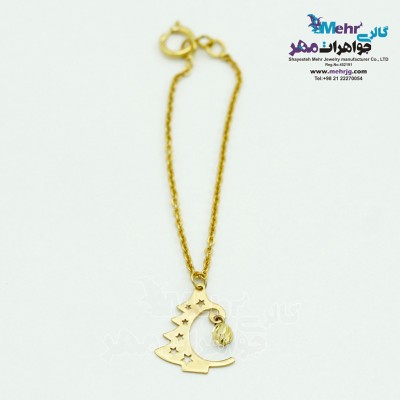 آویز ساعت طلا - طرح درخت کریسمس