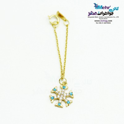 آویز ساعت طلا - طرح برف