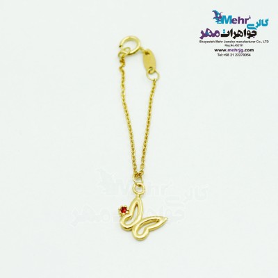 آویز ساعت طلا - طرح پروانه