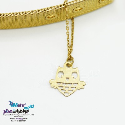 آویز ساعت طلا - طرح جغد