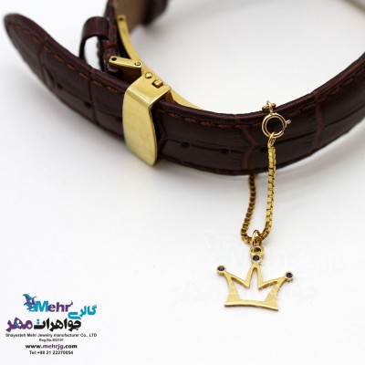 آویز ساعت طلا - طرح تاج