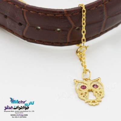 آویز ساعت طلا - طرح جغد