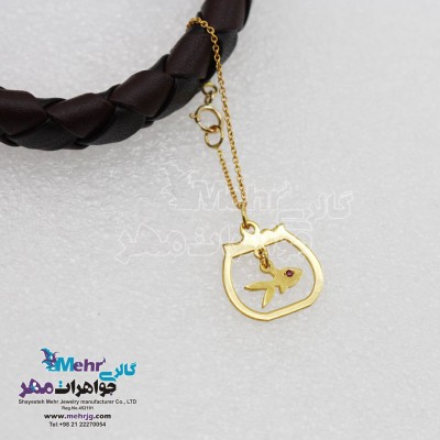آویز ساعت طلا - طرح تنگ و ماهی