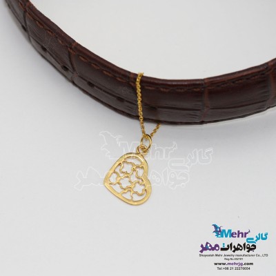 آویز ساعت طلا - طرح قلب