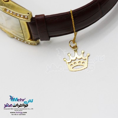 آویز ساعت طلا - طرح تاج