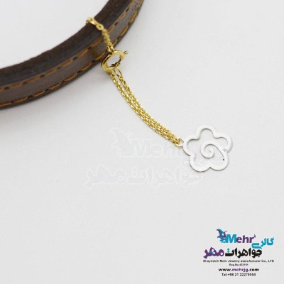 آویز ساعت طلا - طرح گل