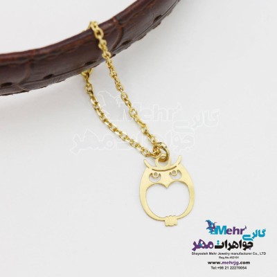 آویز ساعت طلا - طرح جغد