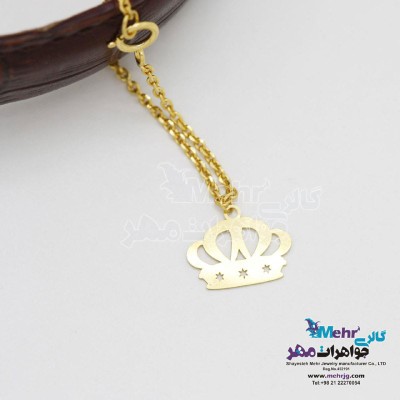آویز ساعت طلا - طرح تاج