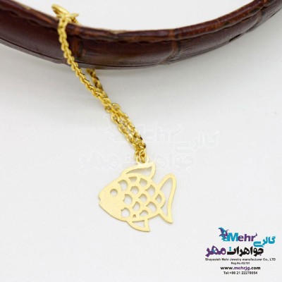 آویز ساعت طلا - طرح ماهی