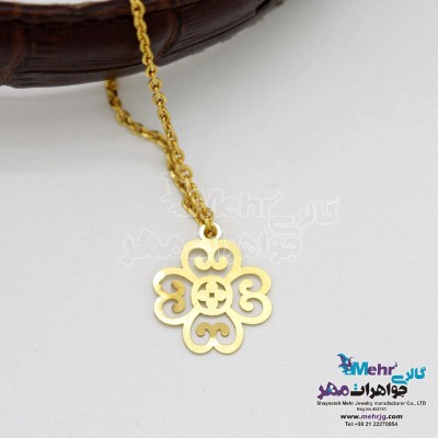 آویز ساعت طلا - طرح گل