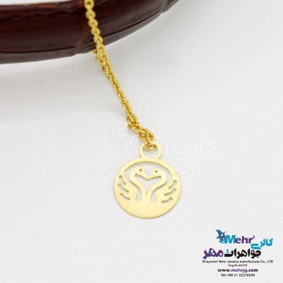 آویز ساعت طلا - طرح قو