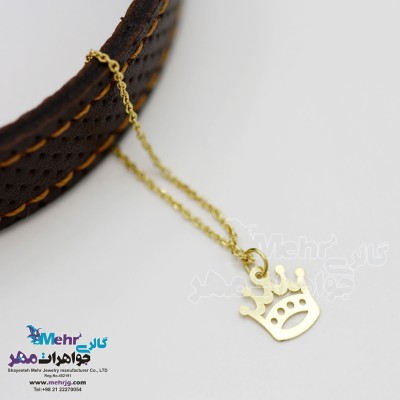 آویز ساعت طلا - طرح تاج