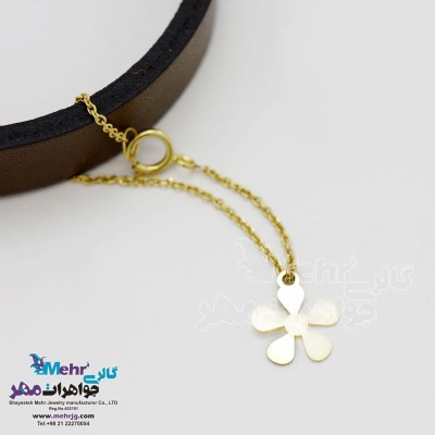 آویز ساعت طلا - طرح گل پریوش