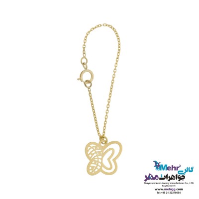 آویز ساعت طلا - طرح پروانه