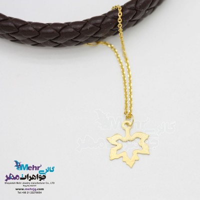 آویز ساعت طلا - طرح برگ