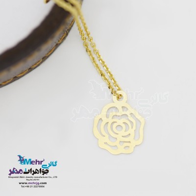 آویز ساعت طلا - طرح گل