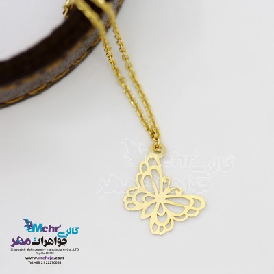 آویز ساعت طلا - طرح پروانه