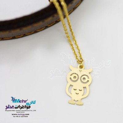 آویز ساعت طلا - طرح جغد