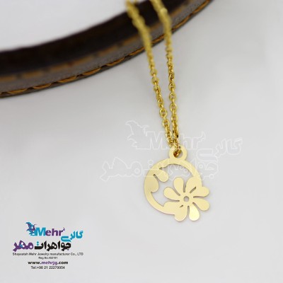 آویز ساعت طلا - طرح گل