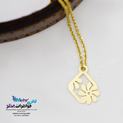 آویز ساعت طلا - طرح گل