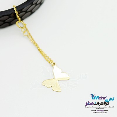 آویز ساعت طلا - طرح پروانه
