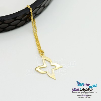 آویز ساعت طلا - طرح پروانه