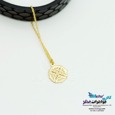 آویز ساعت طلا - طرح گل
