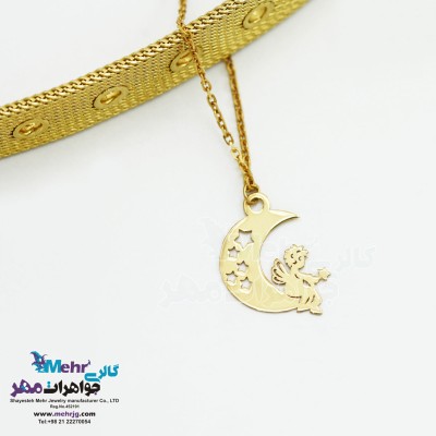 آویز ساعت طلا - طرح ماه و ستاره