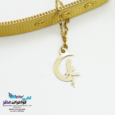 آویز ساعت طلا - طرح ماه و ستاره