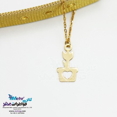 آویز ساعت طلا - طرح گلدان