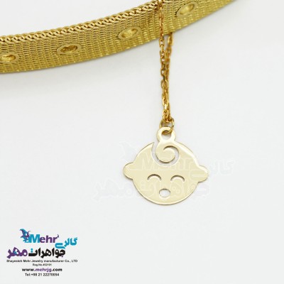 آویز ساعت طلا - طرح نوزاد پسر