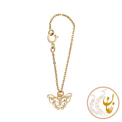 آویز ساعت طلا - طرح پروانه